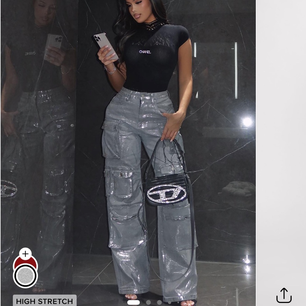 Fashion Nova Women's Gray Cargo Pants